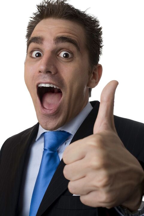 The man is satisfied with the methods to enlarge the penis.